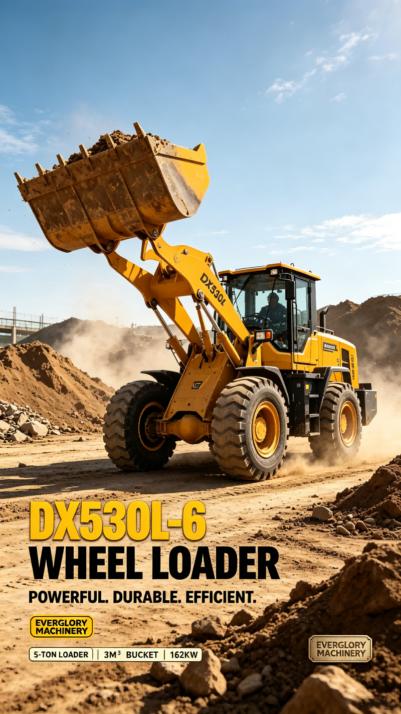 Az Everglory Machinery piacra dobja a tartós DX530L-6 5 tonnás kerekes rakodót földmunka munkákhoz